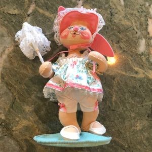 Easter Vintage Annalee Doll 10” Bunny Girl Parasol